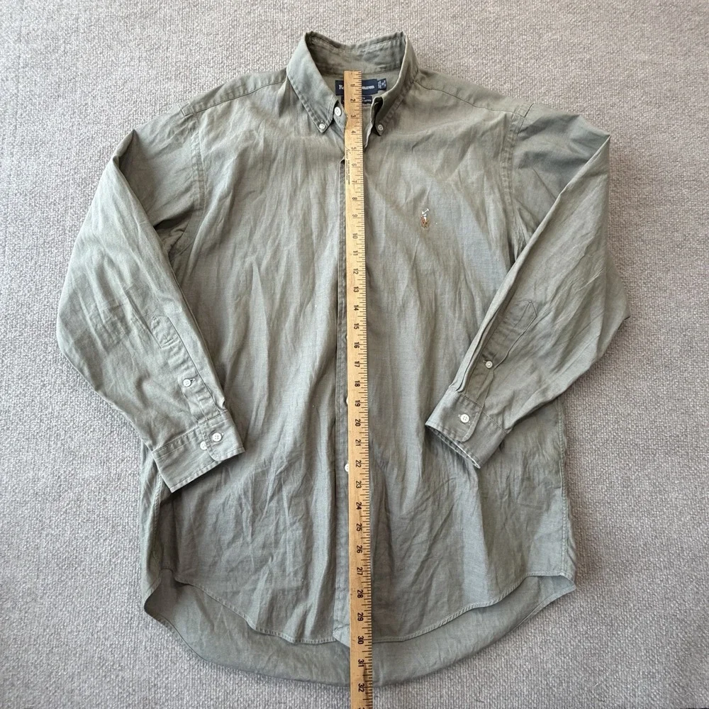 Polo Ralph Lauren Yarmouth Cotton Oxford Long Sleeve Shirt 16 32/33 Green - Picture 3 of 10